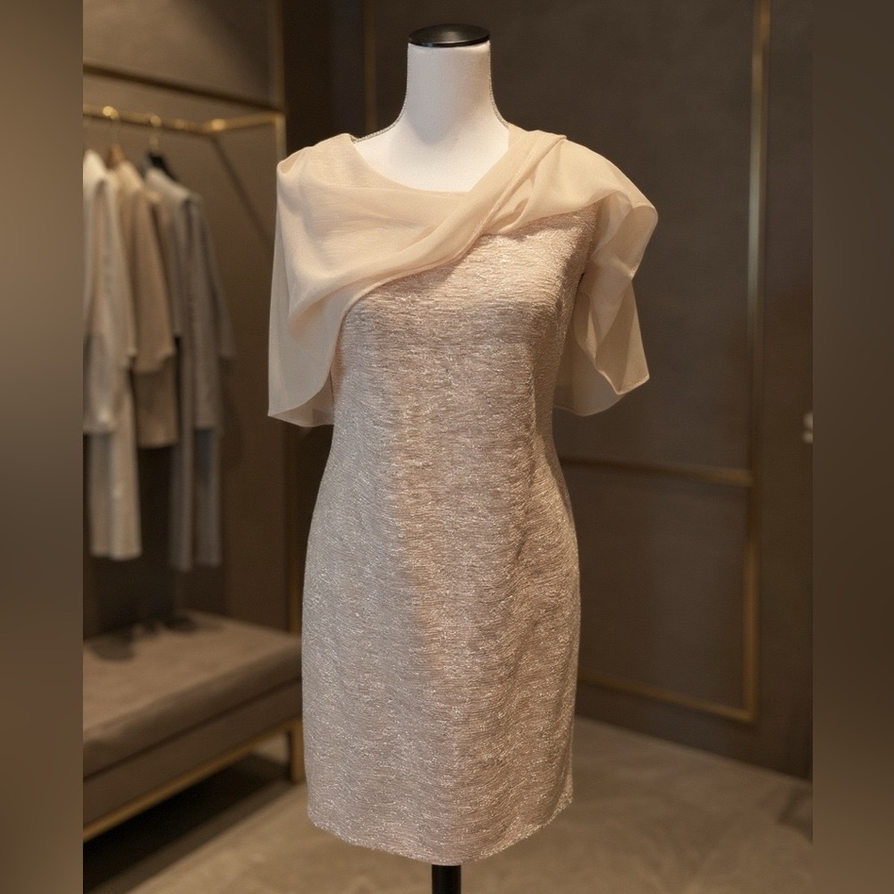 ✨Gold Asymmetrical Cocktail Dress